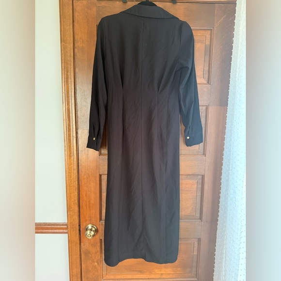 Piombo Black Long Sleeve Button Down Dress - Picture 2 of 4
